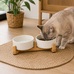 Ceramic Food and Water Bowl Set